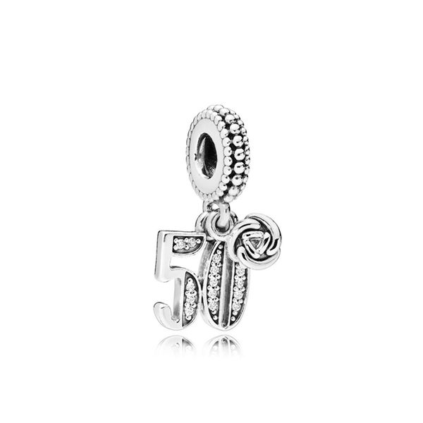 

новый 100% стерлингового серебра 925 1: 1 797264cz 50 лет любви ведущая шарм оригинальные свадебные женщины ювелирные подарки, Black