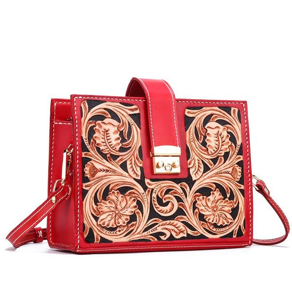 

johnature chinese style retro genuine leather handbags women bags 2020 new handmade carving messenger bag