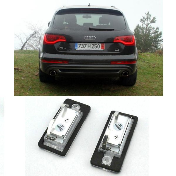 

2 лампы xenon white led номерной знак огни для q7 07-09 автомобильные аксессуары безошибочной canbus