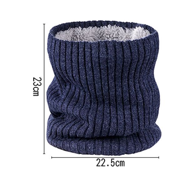 

outdoor neck warmer scarf soft double-layer knitted fleece lined neck gaiter for cycling skiing climbing magic scarves, Blue;black