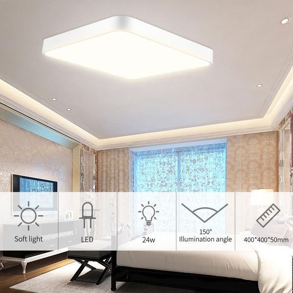 Lampada da soffitto a LED moderna e semplice, soggiorno quadrato, camera da letto, sala da pranzo, balcone, corridoio, corridoio, lampade da notte