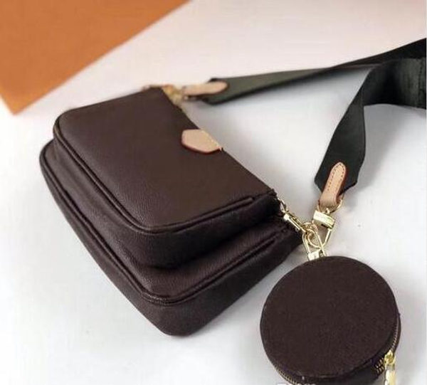 

2020 new high qualtiy bags three bags one price men and women messenger bag multi pochette accessories chain retro real leather coin waed3c#