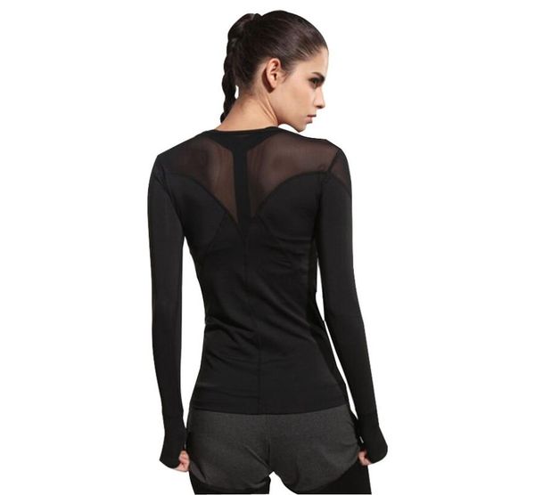 

mesh patchwork long sleeves yoga shirt sports t-shirt for women fitness workout running t-shirts yoga gym sportswear xl, White;red