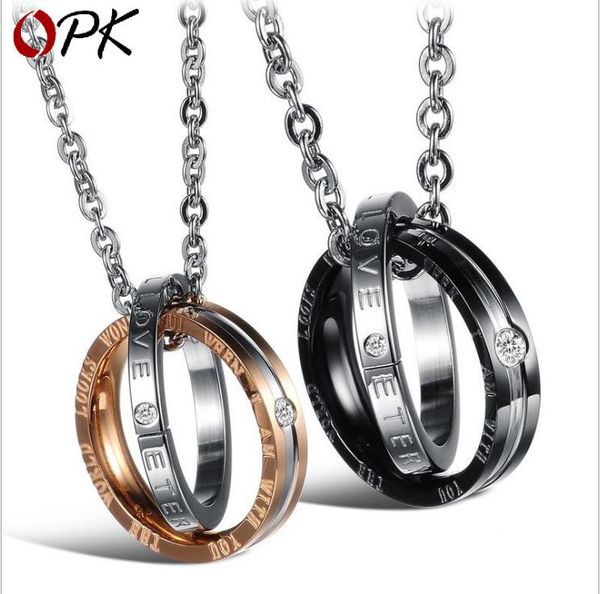 

jewelry fashion new fashion water drill pendant titanium steel necklace, Silver