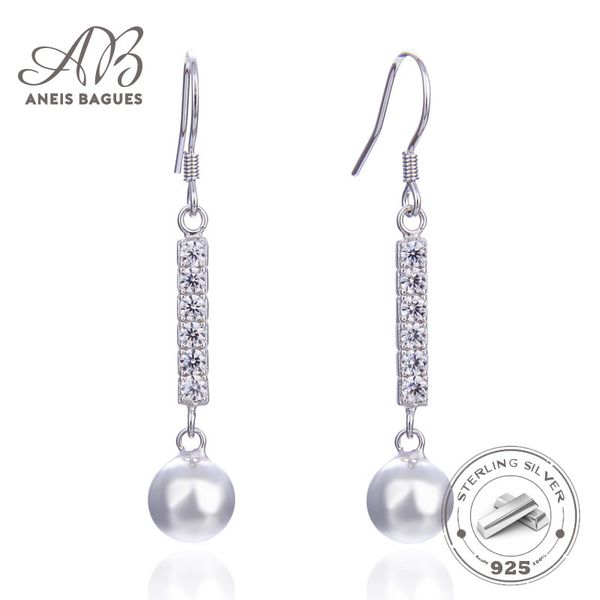 

aneis bagues 925 sterling silver genuine natural fresh water pearl earrings for women wedding birthday fine jewelry oorbel, Golden;silver