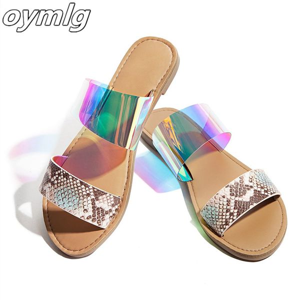 

women flat slippers bling crystal strap soft slides transperant female flip flops outdoor beach shoes ladies plus size, Black