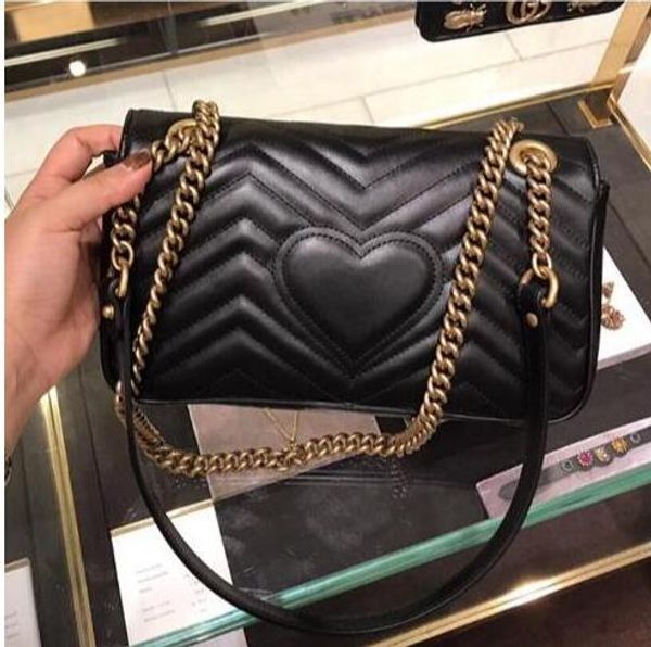 

2019 Мармон прибыл женщин сумки женщин роскошные золотые цепи Crossbody сумки сердца ди