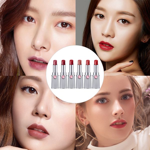 

nature waterproof velvet fog matte red lipstick non-stick cup lipstick smooth long lasting moisturizing 6color lipglosstslm2