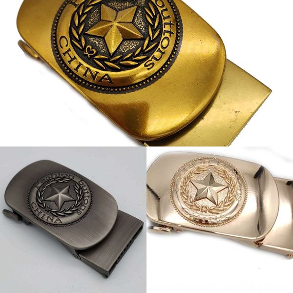 

zinc alloy five-pointed star men's automatic belt buckle men's business automatic belt buckle, Slivery;black