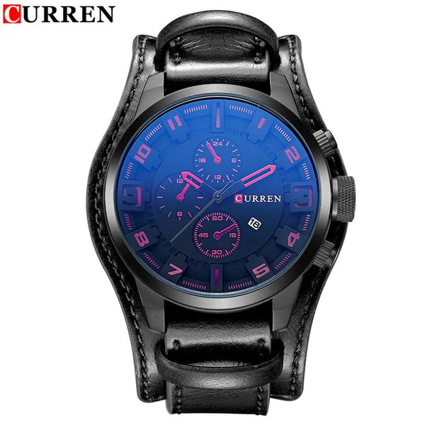 orologi uomini Curren Fashion Sports Display Display Date da uomo quarzo orologio in pelle impermeabile orologio maschile relogio Masculino Montre Homme di alta qualità