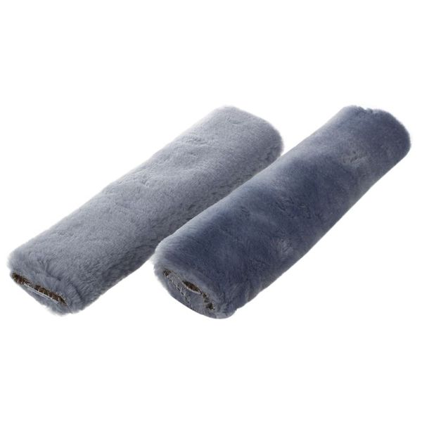 

plush car seat belt shoulder pads cover winter fluffy harness seat belt seat covers car styling gray