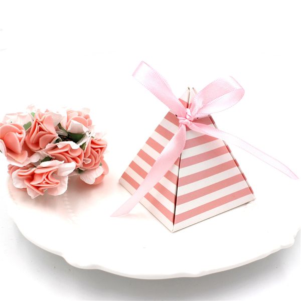 

100pcs pyramid candy gift box wedding decoration boite dragees de mariage chocolate gift wrapping paper carton cardboard bags
