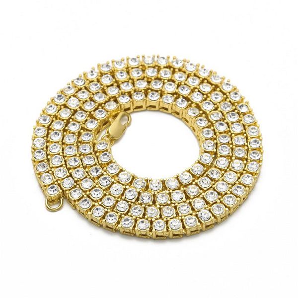 

мужская мода хип-хоп теннис цепи 1 роу ожерелья мужчин цепи, Silver