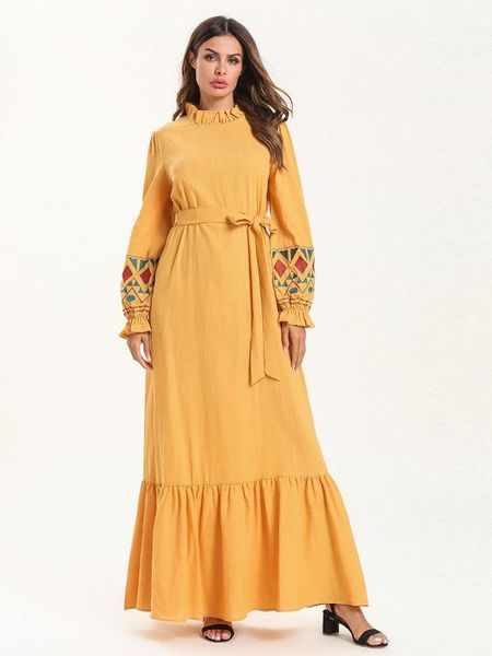 

исламская одежда дубай мусульманин абая платье женщины печати листьев кружева up кимоно арабский длинный халат верхняя одежда партии макси х, Red