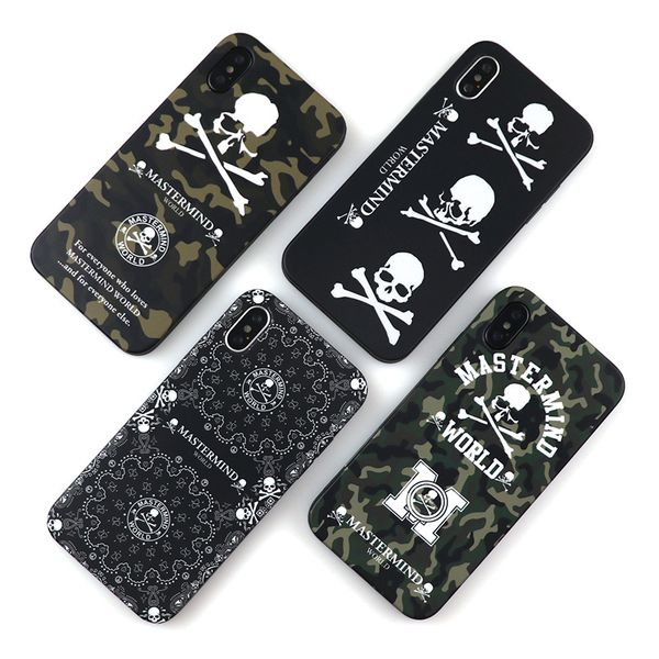 

designer phone case for iphone xs max xr x/xs 7p/8p 7/8 6p/6sp 6/6s fashion brand case with camouflage skull design tpu back cover wholesale