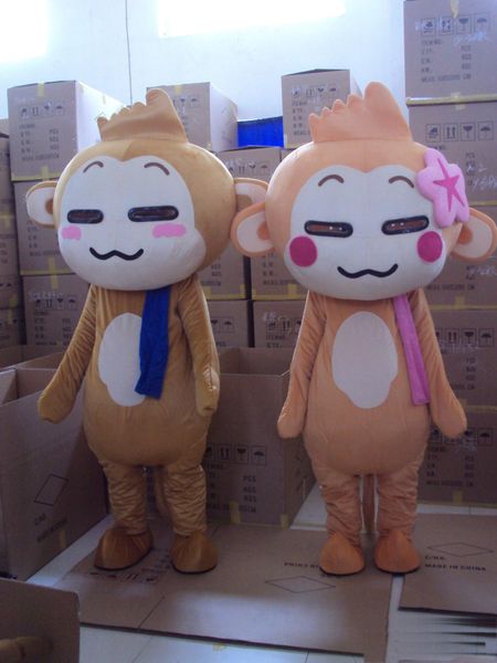 

2019 lovely yoyo and cici cartoon doll mascot costume ing, Red;yellow