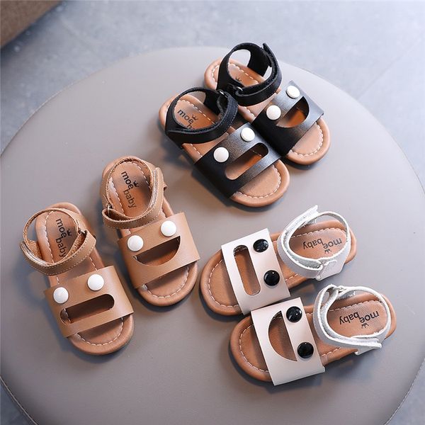 

2020 summer girls sandals happy face shoes as0314, Black;red