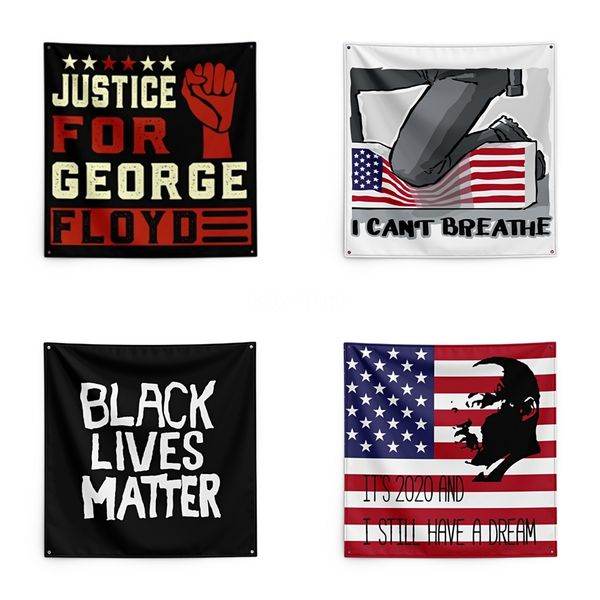 

justice for george floyd printing tapestry black lives matter household wall banner 150*150cm #qa84004
