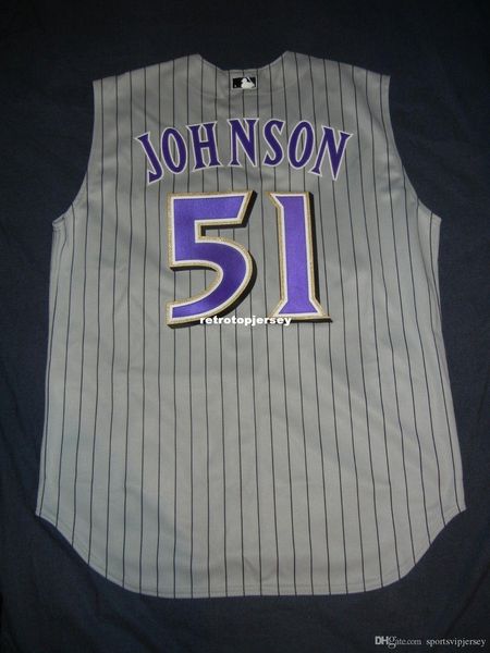 

retro randy johnson #51 rawlings arizona diamon jersey 48 xl nwt schilling mens stitched baseball jerseys, Black;blue