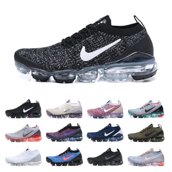

[Бесплатная доставка] Fly 3.0 мужчины VaporMax Max Женские кроссовки тройной черный белый чистый платиновый трикотаж 3s мужчины бег трусцой дизайнер