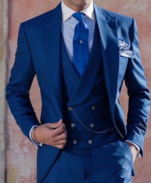 

one button groomsmen peak lapel wedding groom tuxedos men suits wedding/prom/dinner man blazer(jacket+tie+vest+pants) 246, Black;gray
