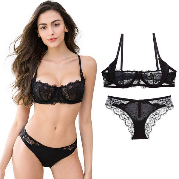 

chywr сексуальное женское нижнее белье тонкое кружево полстакана подклада белый прозрачный комфорт девушка комплект нижнего белья бюстгальте, Red;black