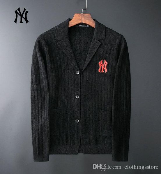 

ny прилив бренда свитер мужской свитер дизайнер моды роскошь вязаный кардиган тенденция дикий балахон высокие случайные куртка на открытом в, White;black