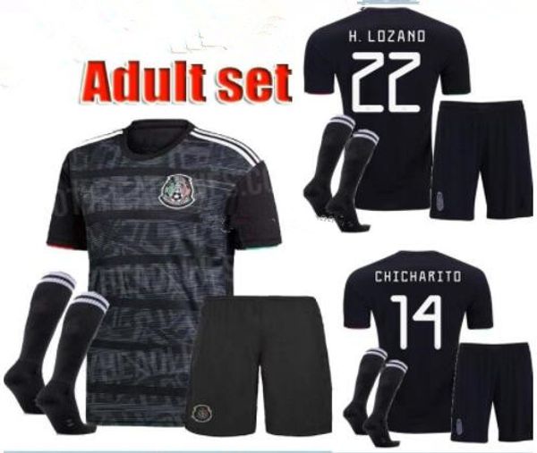 

2019 mexico black kit gold cup occer jer ey men full et chicharito cami eta de futbol h lozano do anto raul occer jer ey ock