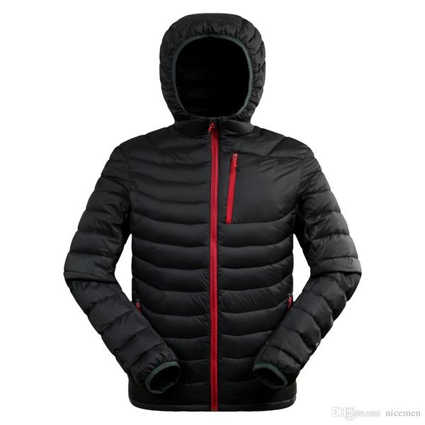 

оптовая продажа-2017 фирменные мужские ультралегкие пуховики белый утиный пух ватники теплые пуховые парки зимняя верхняя одежда мужчины, Black