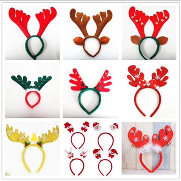 

christmas antler hair bands christmas decorations red non woven headband holiday party birthday party supplies lxl652q-1, Silver