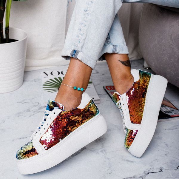 

spring women sneakers platform glitter shinny shoes fashion casual shoes woman lady ballet flats sneakers espadrilles, Black