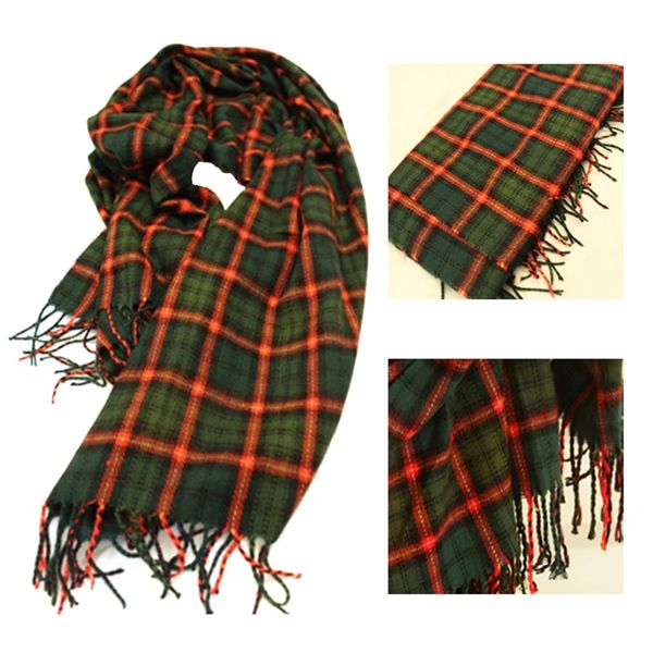 

2018 vintage classic british women warm long tartan scarf imitation tassels shawl wrap neck stole plaid checked