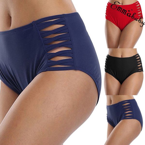 

hirigin women swimwear shorts high waist bikini bottom 2019 new hollow out plus size swimsuit women bathing suit shorts