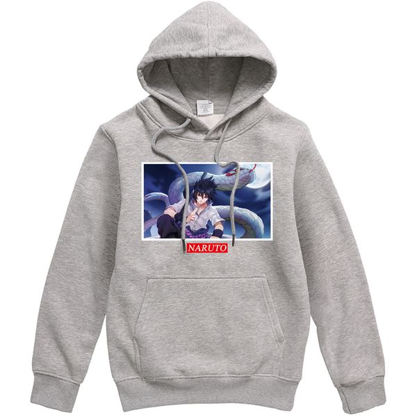 

japanese anime naruto printed mens hoodies 2019 sasuke uchiha male pullover stylish popular homme brand clothing, Black