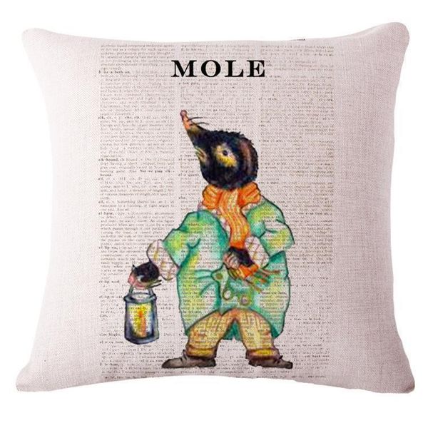 

lovely newspaper pattern cotton flax pillow back cushion