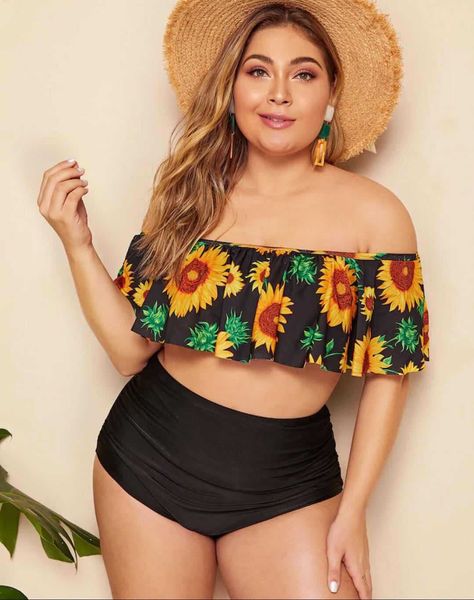 

in 2019 xinmengling new european and american plus fat bikini swimsuits large size fat bikini swimsuits, White;black