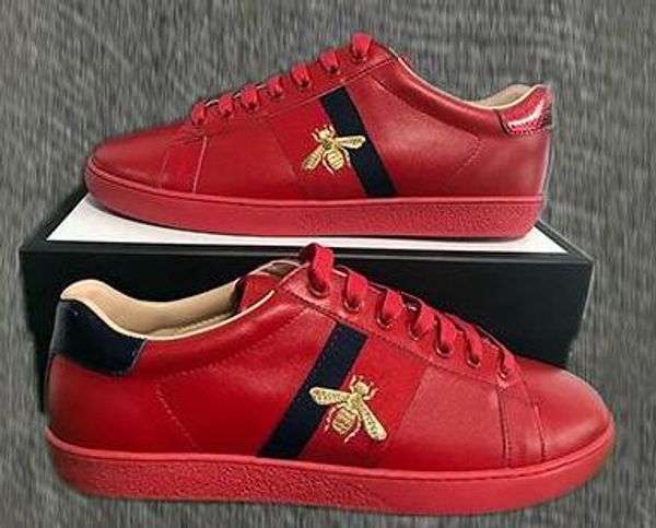 

men women sneaker casual shoes luxury snake designer low leather sneakers ace bee stripes shoe walking sports trainers tiger, Black