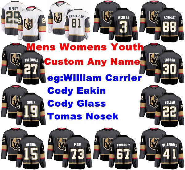 

vegas golden knights jerseys william carrier jersey max pacioretty cody eakin tomas nosek glass ice hockey jerseys womens customize stitched, Black;red