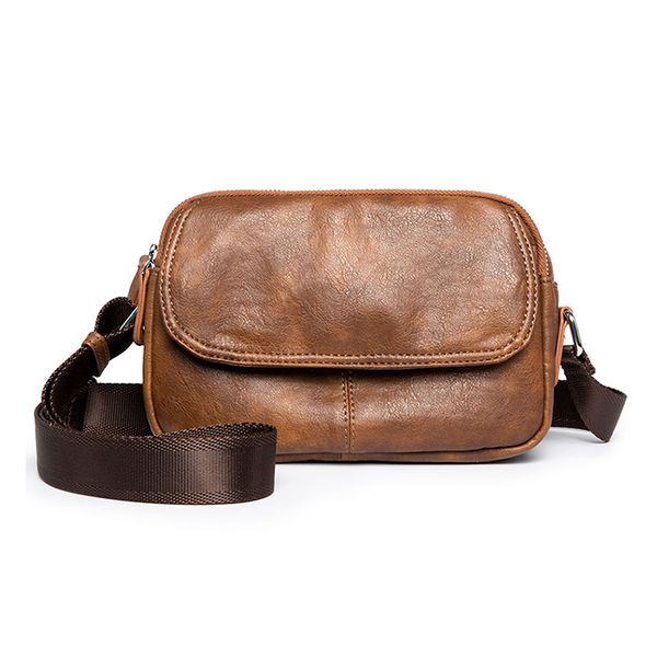 

men crossbody bag portable outdoor sport shoulder bag multi-function male messenger bags soft pu leather travel sling pocket
