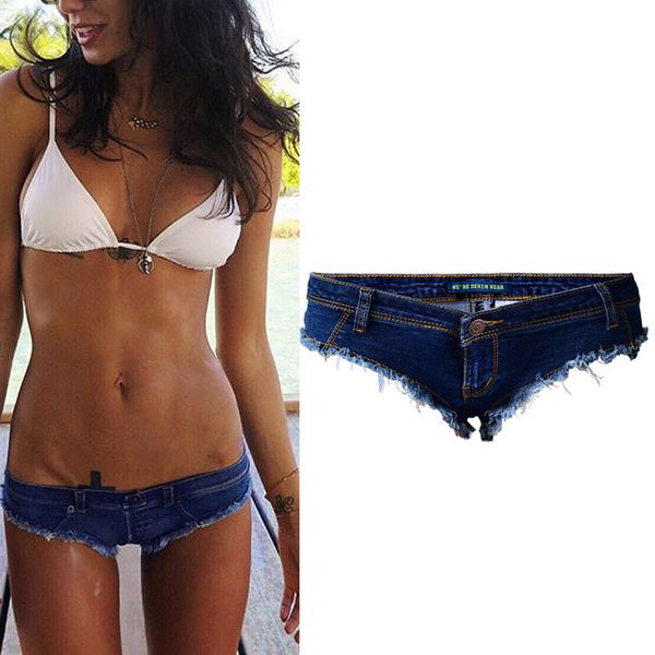 

lady's shorts jeans european and american style low waist stretch women's denim thongs party girl exposed denim shorts sexy, White;black