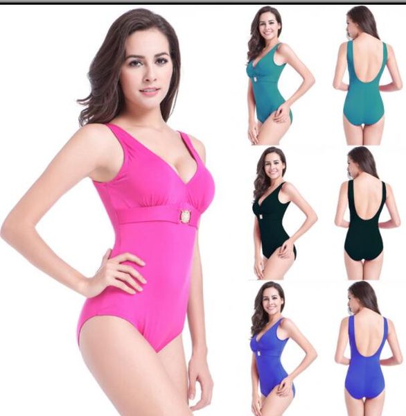 

large size one piece swimsuit push up bathing suit with brassiere pad bathing beachwear swim wear, Blue;gray