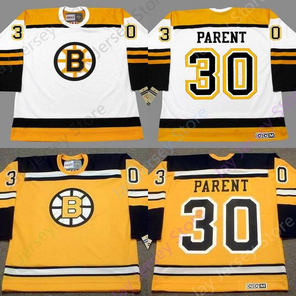 

Custom BERNIE PARENT Boston Bruins 1966 home Away CCM Throwback Hockey Jersey