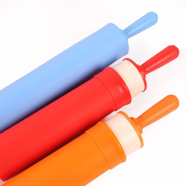 

silicone rolling pin wood handle baking fondant paste stick rolling pin baking kitchen tool dumpling maker other bakeware