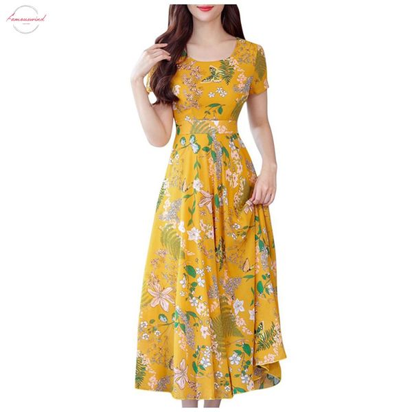 

elegant dress women vintage short sleeve print plus size dresses women beach party summer long maxi dress 2020 sukienki, Black;gray