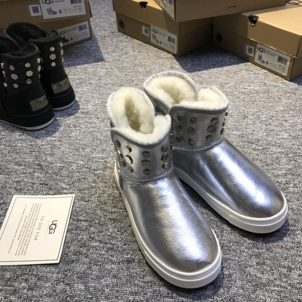 

australia womenss w classic mini spill seam fashion boots classic waterproof sheepskin leather fur lined short winter snow boots for women, Black