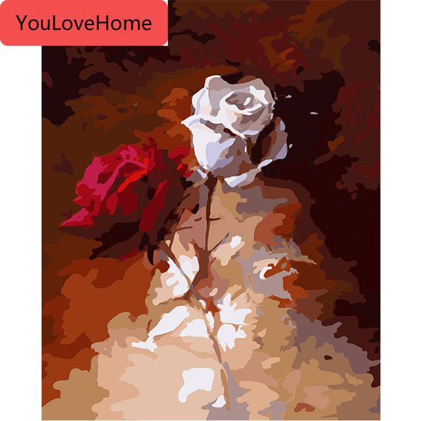 

живопись по номерам цветок ручная роспись искусство рассвет на холсте роза картина наборы diy украшения дома подарок высокое качество холст