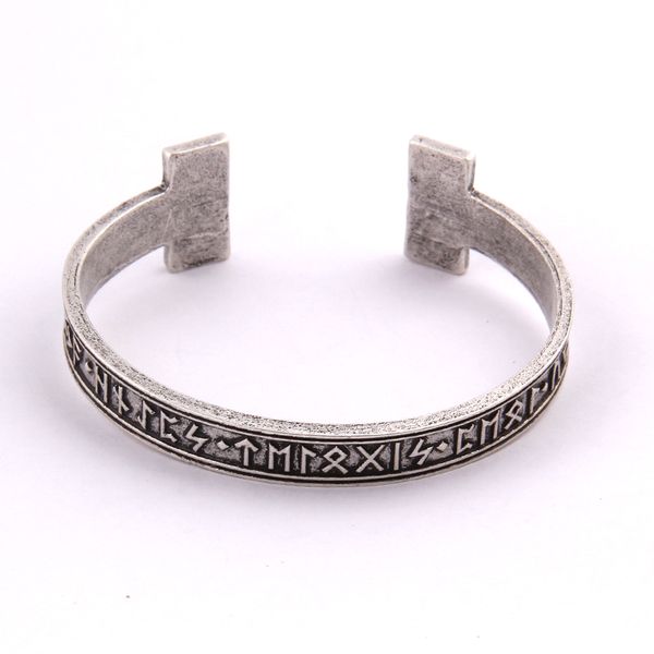 

1pc men's handmade nordic rune bangle viking, Black