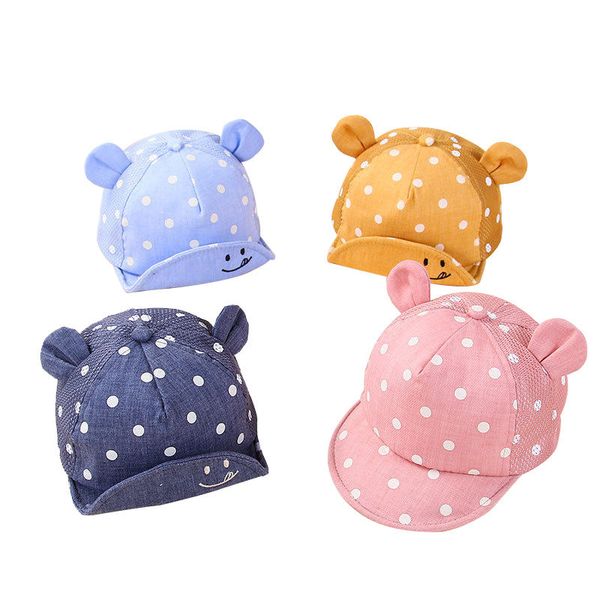 

muqgew dot baby caps new girl boys cap summer hats for boy infant sun hat with ear 2017 sunscreen girl spring baby accessories, Yellow