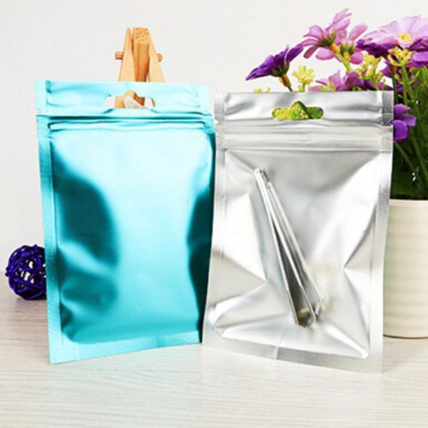 

100pcs a color plastic bag mylar aluminum foil zipper bag for long term food storage and collectibles protection two side colored mix colors