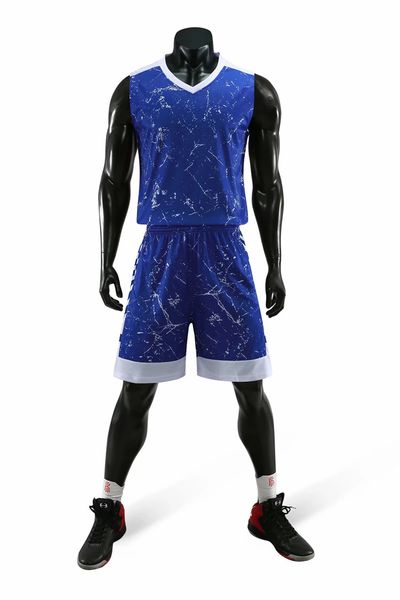 

discount men training basketball sets with shorts uniforms reversible basketball jerseys for that home and away look kits sports h06-7, Blue;black